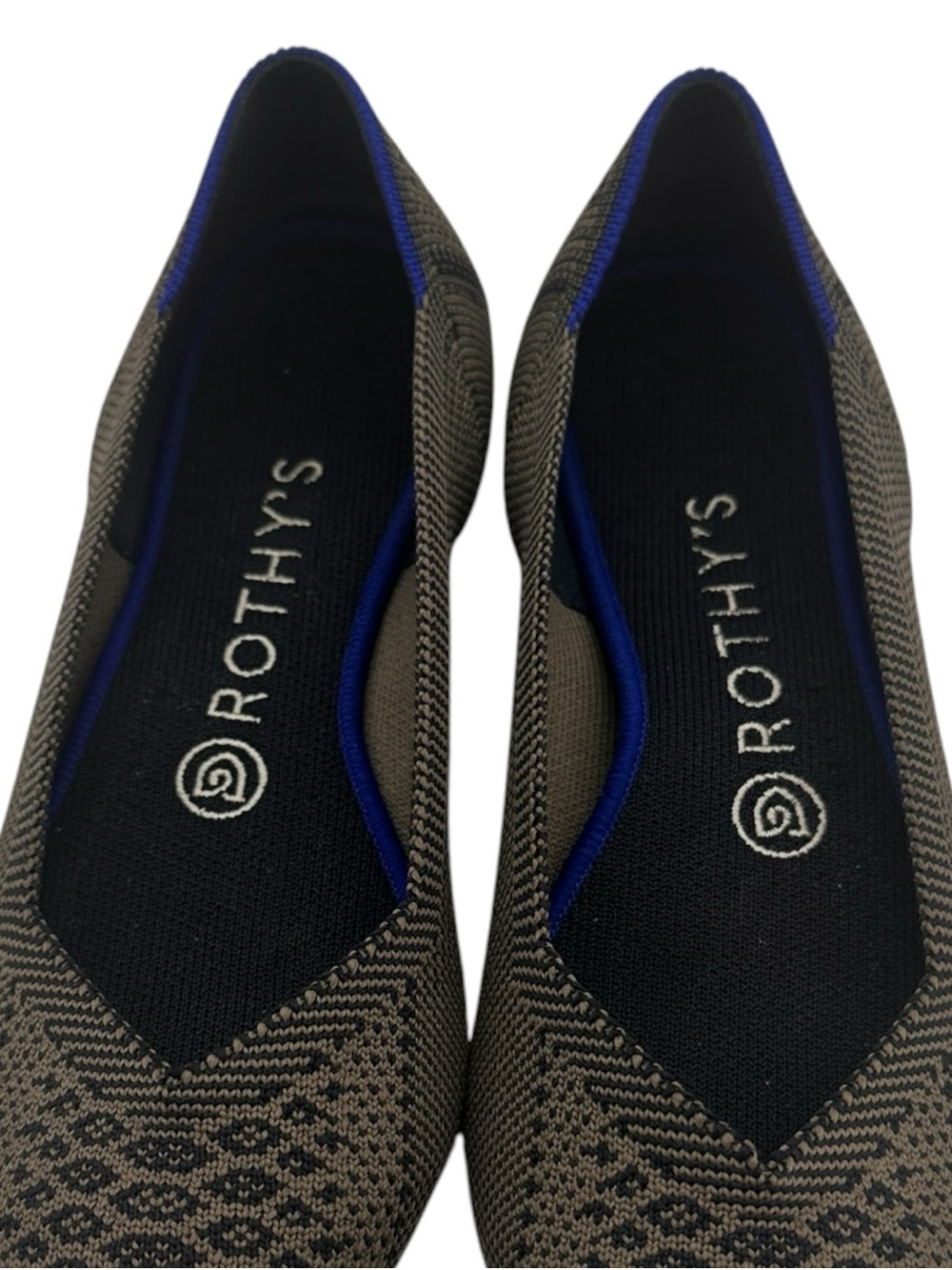 ROTHY’S The Point Walnut Python Flats Pointed Toe Grey Shoes US Women's 8 - Picture 3 of 6